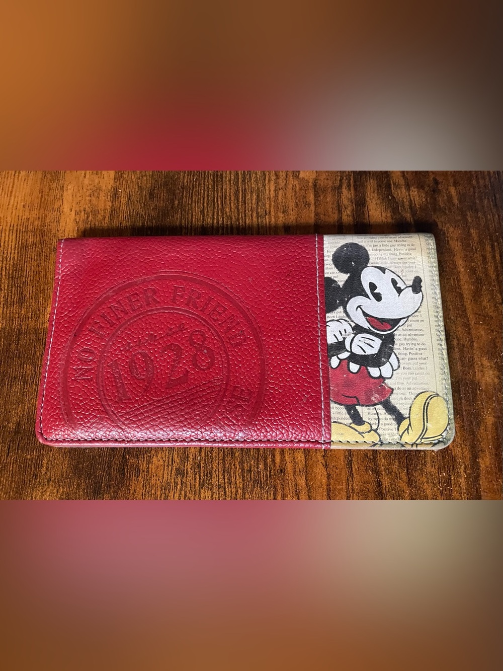 Mickey Mouse Disney Parks Leather Checkbook Wallet